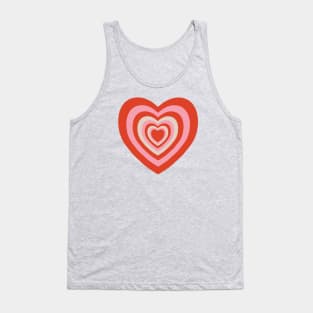 Lovecore Retro Heart Aesthetic - Pink, Orange, Red - Valentine's Day Tank Top